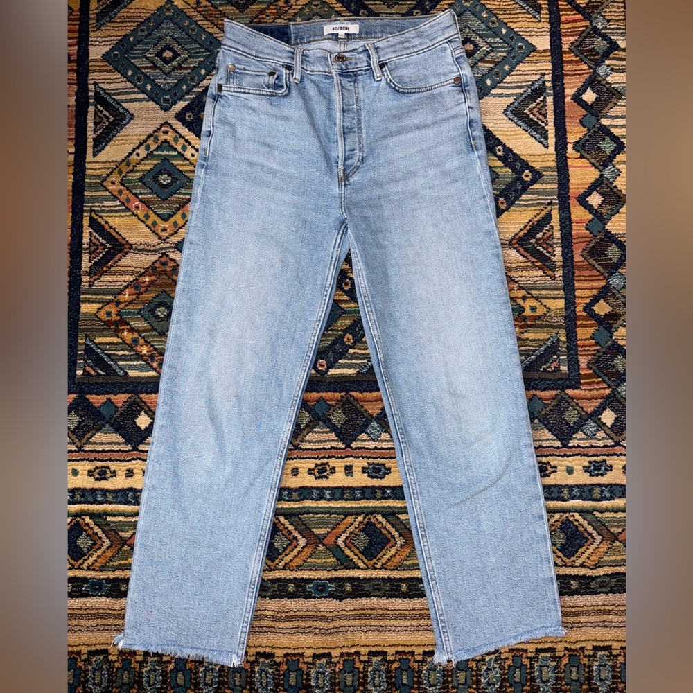 RE/DONE DENIM STRAIGHT LEG 27 women’s light blue wash
